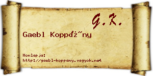 Gaebl Koppány névjegykártya